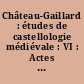 Château-Gaillard : études de castellologie médiévale : VI : Actes du Colloque international [d'archéologie médiévale] tenu à Venlo, Pays-Bas, 4-9 septembre 1972