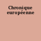 Chronique européenne