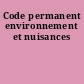 Code permanent environnement et nuisances