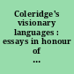 Coleridge's visionary languages : essays in honour of J.B. Beer