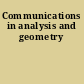 Communications in analysis and geometry