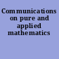 Communications on pure and applied mathematics