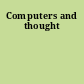 Computers and thought