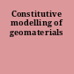 Constitutive modelling of geomaterials