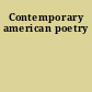 Contemporary american poetry