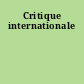 Critique internationale