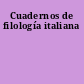 Cuadernos de filología italiana
