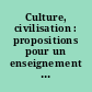 Culture, civilisation : propositions pour un enseignement en classe d'anglais : collège