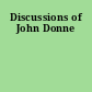 Discussions of John Donne