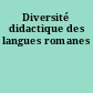 Diversité didactique des langues romanes