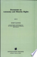 Documents on autonomy and minority rights