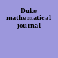 Duke mathematical journal