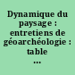Dynamique du paysage : entretiens de géoarchéologie : table ronde tenue à Lyon les 17 et 18 novembre 1995