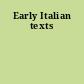 Early Italian texts