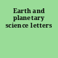 Earth and planetary science letters