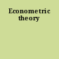 Econometric theory