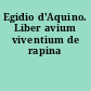 Egidio d'Aquino. Liber avium viventium de rapina