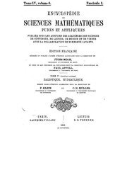 Encyclopédie des sciences mathématiques pures et appliquées... : Tome IV : Sixième volume : Balistique, hydraulique