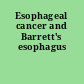 Esophageal cancer and Barrett's esophagus