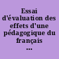 Essai d'évaluation des effets d'une pédagogique du français : 3 : Vers l'évaluation des capacités syntaxiques d'élèves de CM1