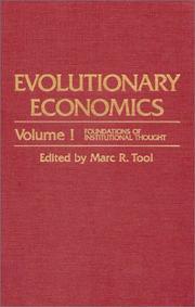 Evolutionary economics : Volume I : Foundations of institutional thought