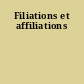 Filiations et affiliations