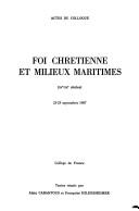 Foi chrétienne et milieux maritimes : XVe-XXe siècles