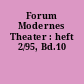 Forum Modernes Theater : heft 2/95, Bd.10