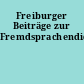 Freiburger Beiträge zur Fremdsprachendidaktik