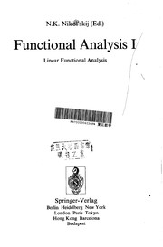 Functional analysis : I : Linear functional analysis
