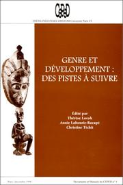 Genre et développement : des pistes à suivre : textes d'une rencontre scientifique à Paris, 11-12 juin 1996