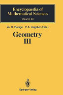 Geometry : III : Theory of surfaces
