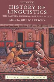History of linguistics : 1 : The Eastern traditions of linguistics
