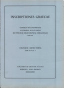 Inscriptiones graecae : Voluminis I : Inscriptiones Atticae Euclidis anno anteriores : Fasciculus I : Decreta et tabulae magistratuum