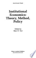 Institutional economics : theory, method, policy