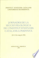 Jornades de la secció filològica de l'Institut d'estudis catalans a Perpinyà