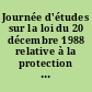 Journée d'études sur la loi du 20 décembre 1988 relative à la protection des personnes qui se prêtent à des recherches biomédicales, [Aix-en-Provence], 22 septembre 1989