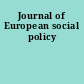 Journal of European social policy