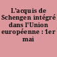L'acquis de Schengen intégré dans l'Union européenne : 1er mai 1999