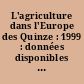 L'agriculture dans l'Europe des Quinze : 1999 : données disponibles au 1er novembre 1998