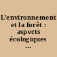 L'environnement et la forêt : aspects écologiques et juridiques : colloque organisé par l'AIDEC [Association internationale des entretiens écologiques] et la S.F.D.E. [Société française pour le droit de l'environnement], Dijon, 13, 14, 15 mars 1984