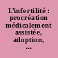 L'infertilité : procréation médicalement assistée, adoption, filiation : questions éthiques, psychologiques, juridiques et scientifiques