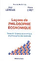 Leçons de philosophie économique : Tome III : Science économique et philosophie des sciences