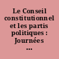 Le Conseil constitutionnel et les partis politiques : Journées d'études du 13 mars 1987