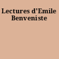 Lectures d'Emile Benveniste