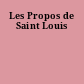 Les Propos de Saint Louis