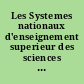 Les Systemes nationaux d'enseignement superieur des sciences et techniques de l'ingenieur en Europe