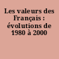Les valeurs des Français : évolutions de 1980 à 2000