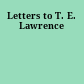 Letters to T. E. Lawrence