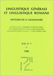 Linguistique générale et linguistique romane : Histoire de la grammaire